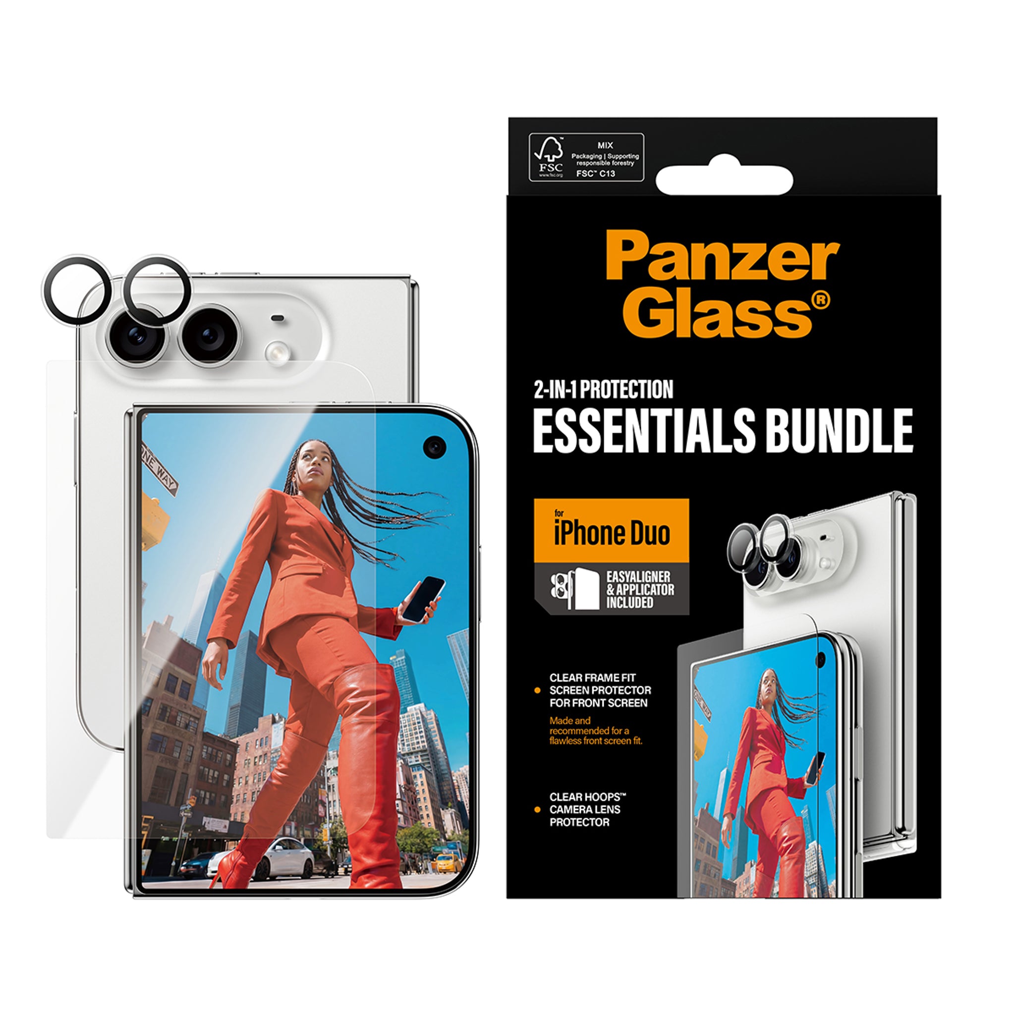 PanzerGlass® 2-i-1 Essential Pakke iPhone Duo